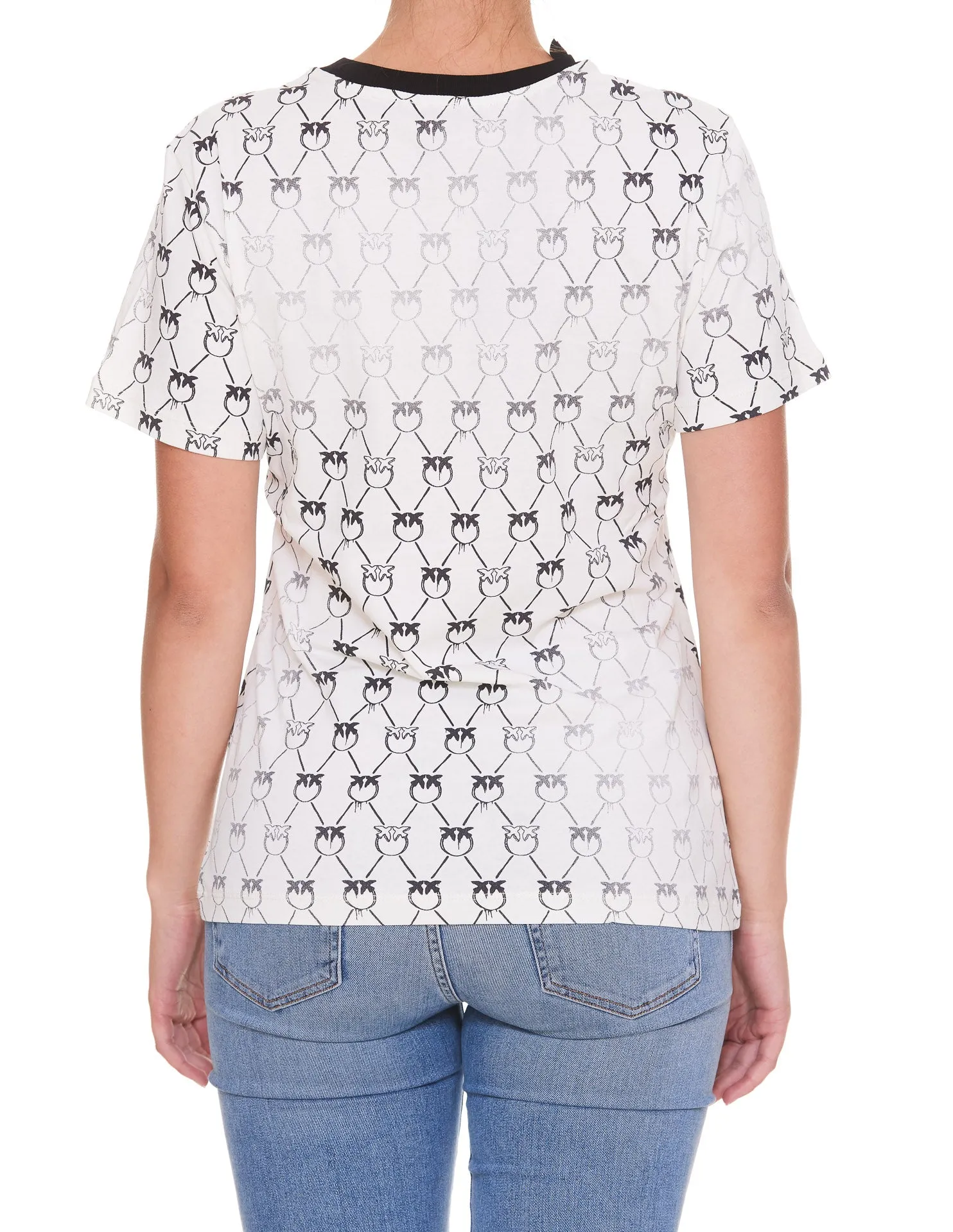 Pinko Monogram Print Crewneck T-Shirt