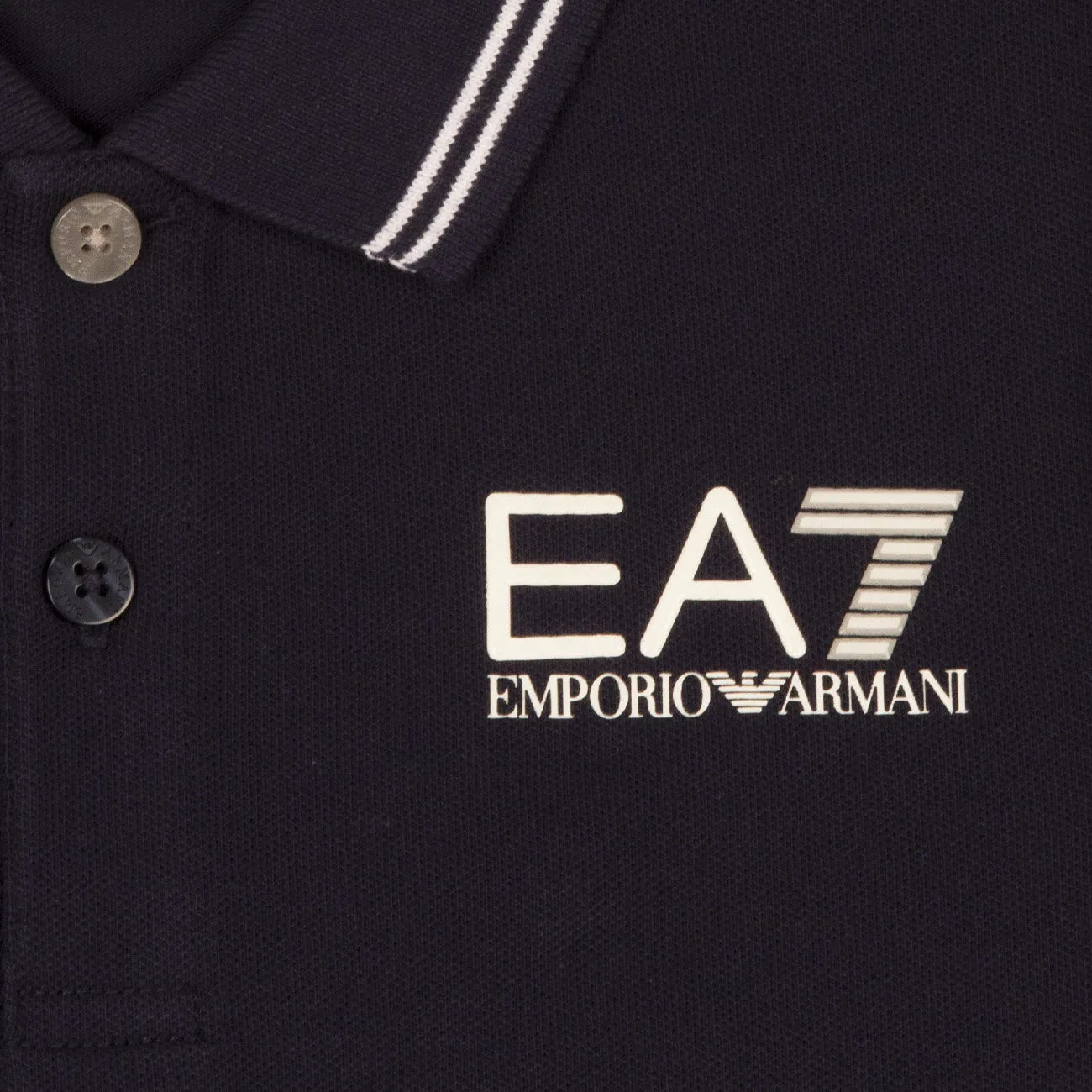 POLO LOGO SUL PETTO EA7 Bimbo Navy