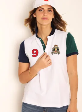 Polo Manga Bicolor Mujer