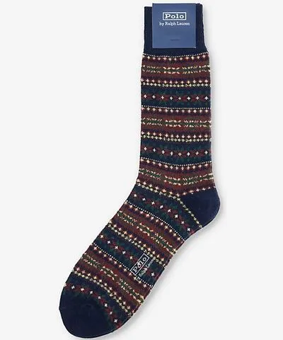 Polo Ralph Lauren Mens Navy Brand-embroidery crew-length knitted socks