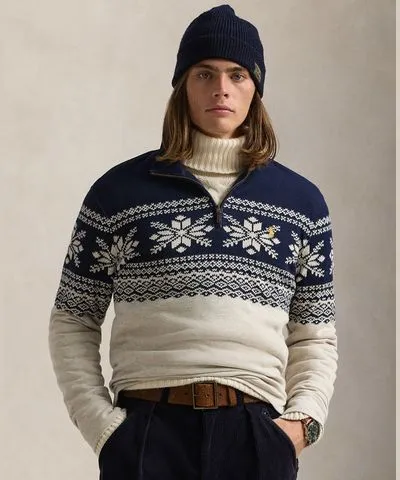 Polo Ralph Lauren Men's Snowflake Estate-Rib Pullover