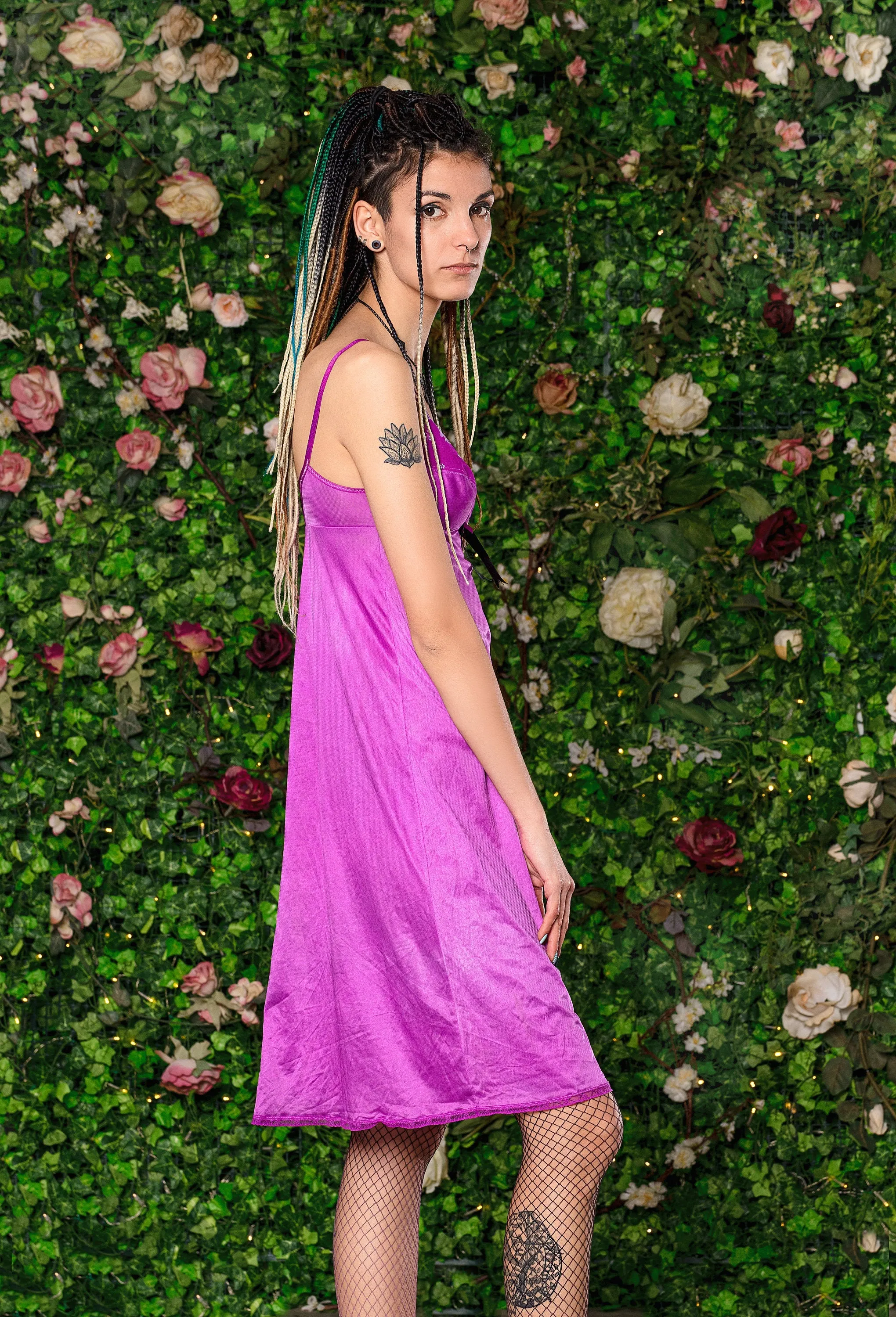 Pretty In Hot Pink cupped grunge slip dress