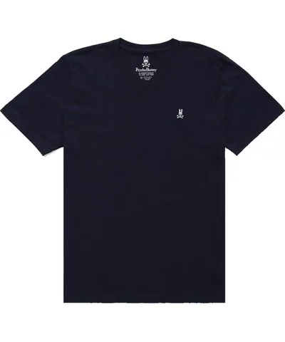 Psycho Bunny Classic V-Neck Navy Blue Men's Tee Shirt B6U100ARPC-NVY