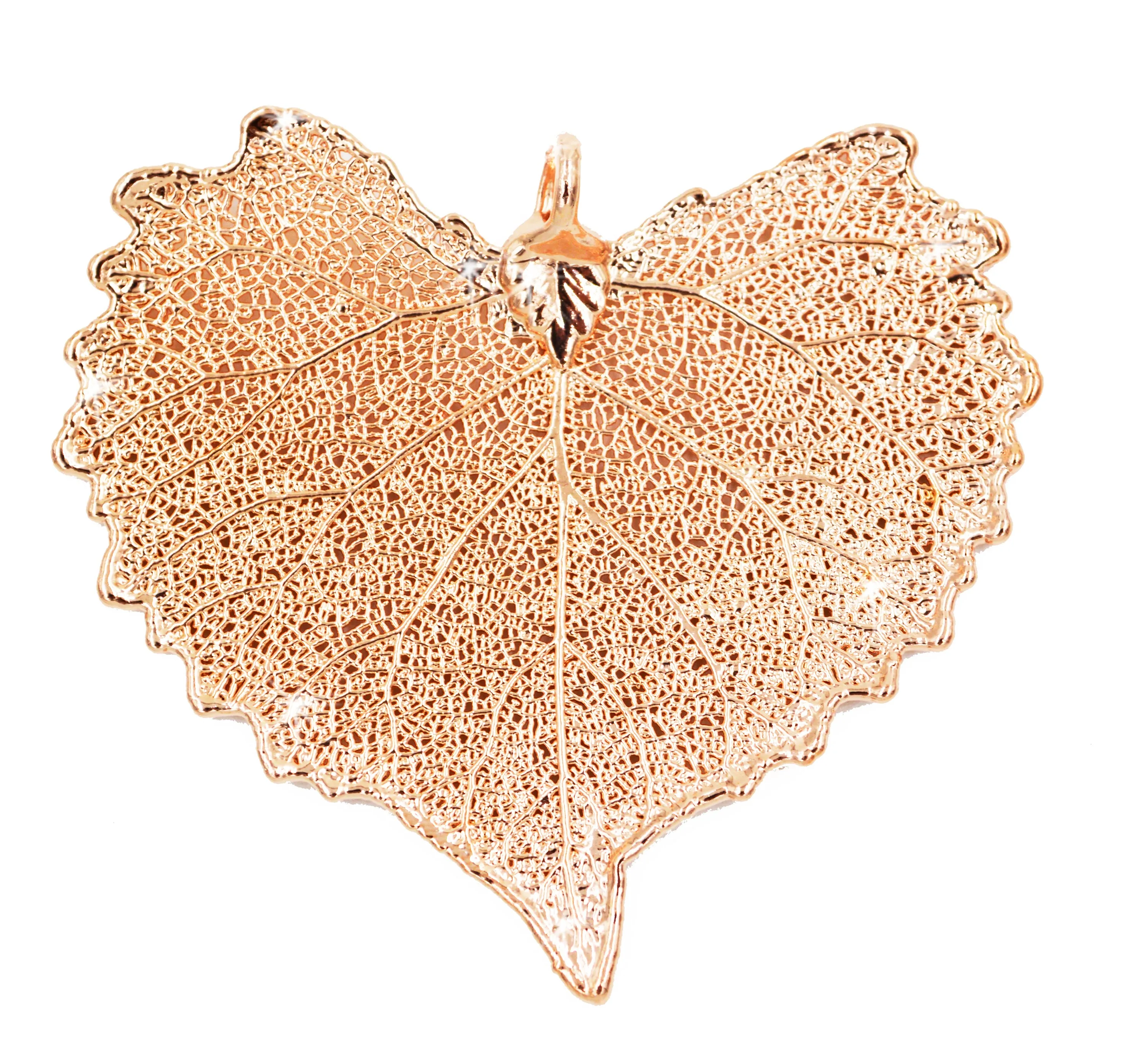 Real Leaf PENDANT COTTONWOOD Rose Gold Dipped Genuine Leaf