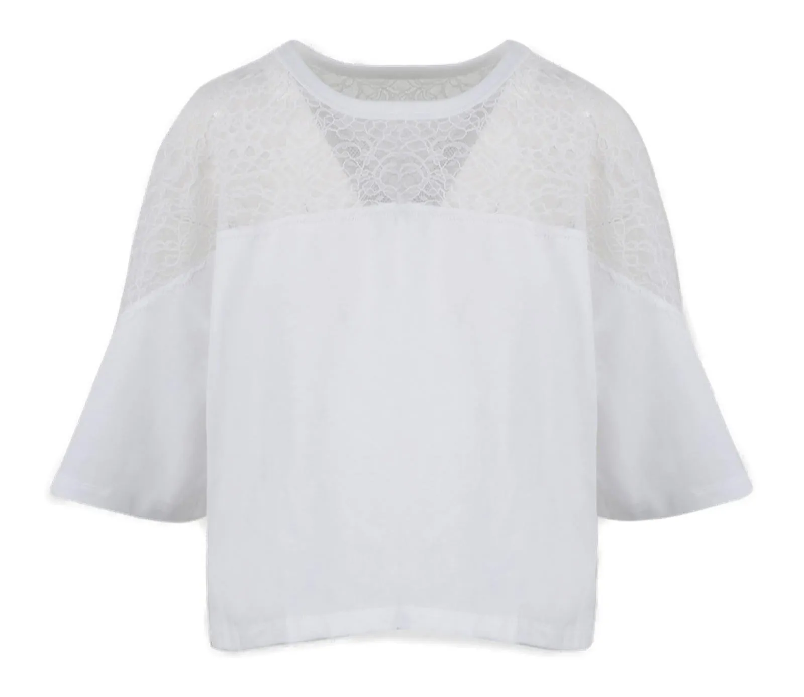 REDValentino Lace Detailed Crewneck T-Shirt