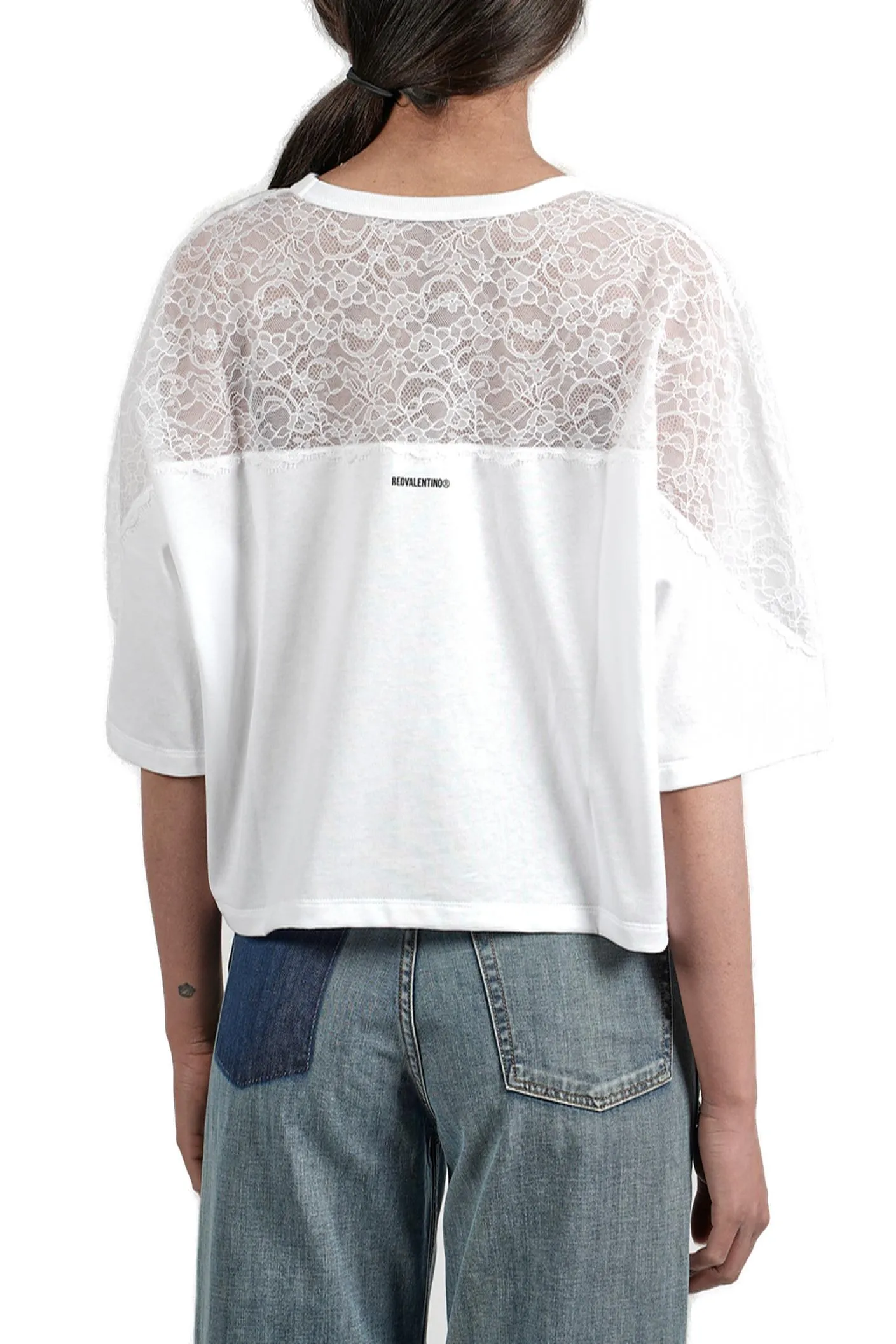 REDValentino Lace Detailed Crewneck T-Shirt