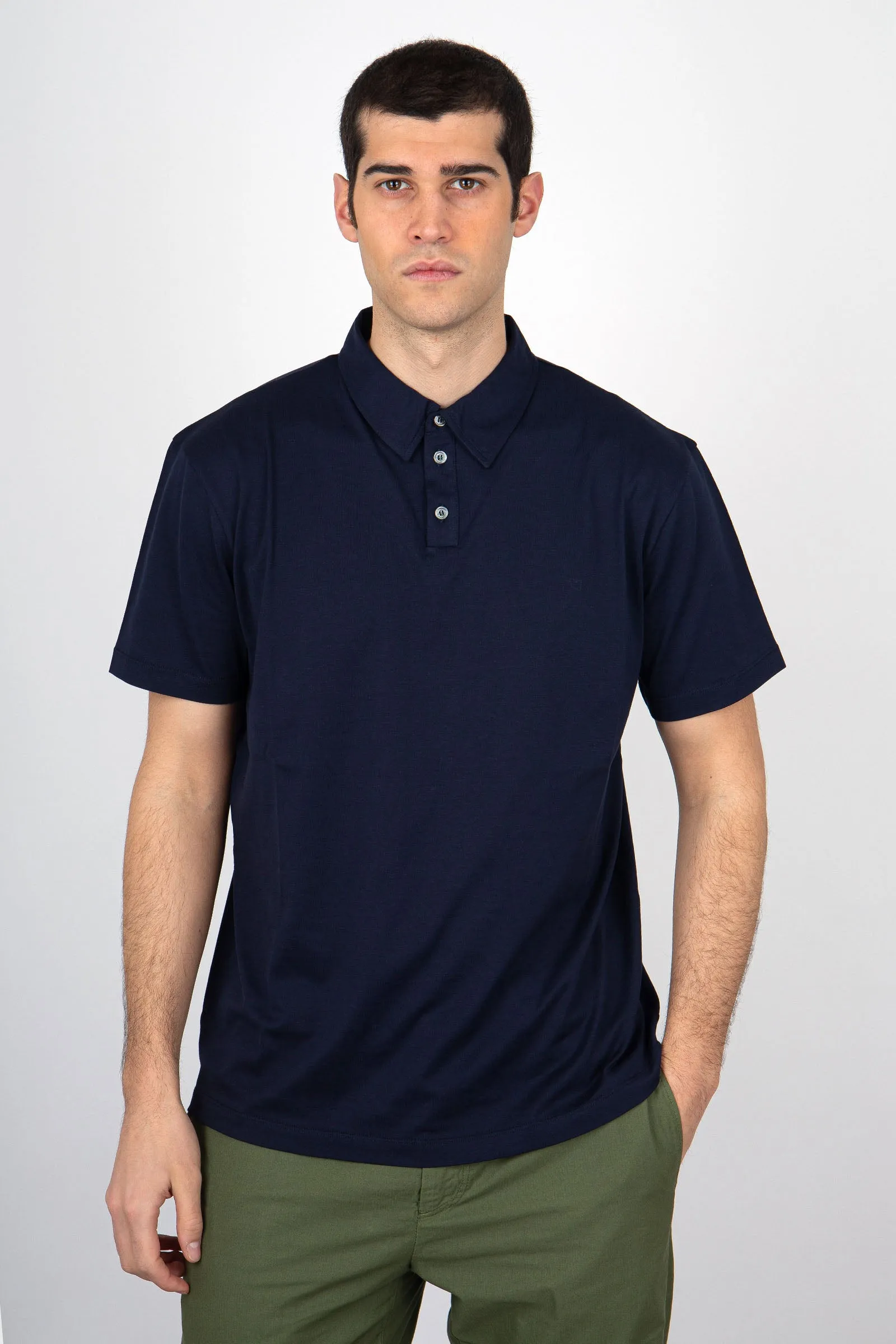 Roberto Collina Polo Cotone Blu