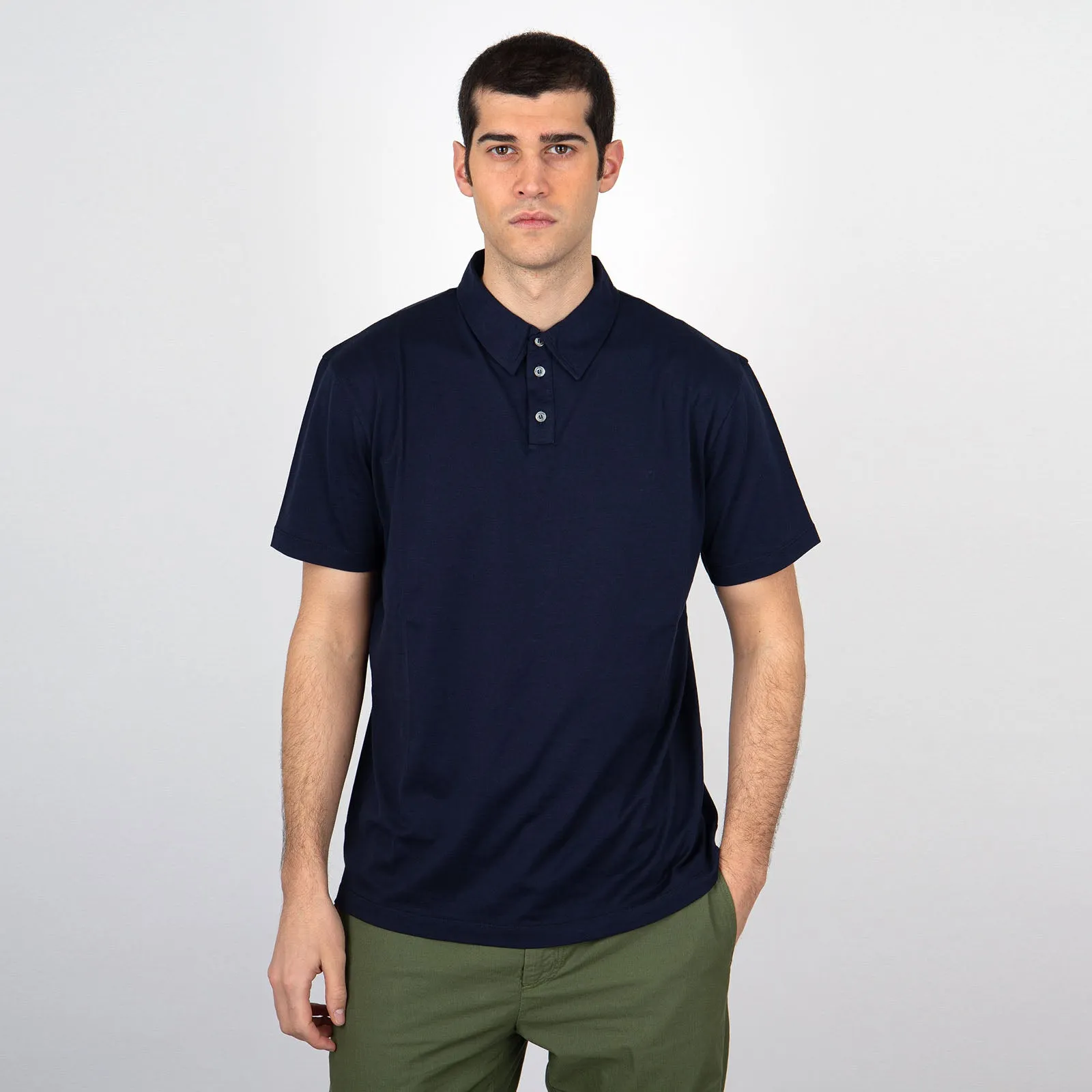 Roberto Collina Polo Cotone Blu