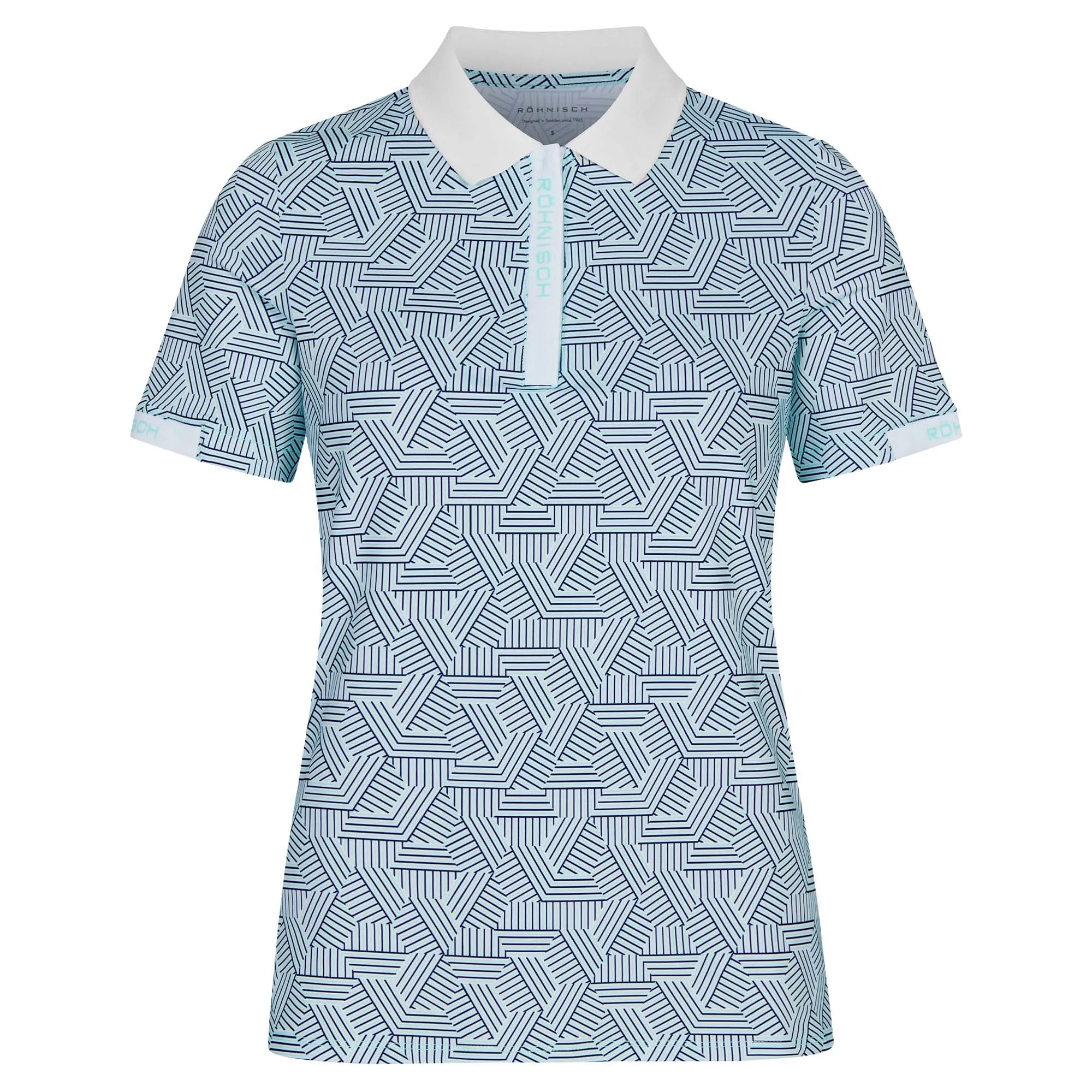 Rohnisch Abby Ladies Golf Polo Shirt Hexagon Mint