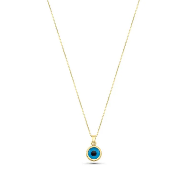 Round 14K Gold Pendant with Eye