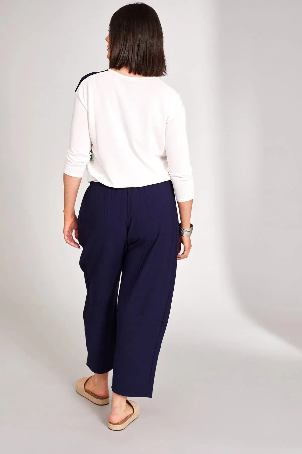 S24228- Navy Slouch Trouser - Peruzzi