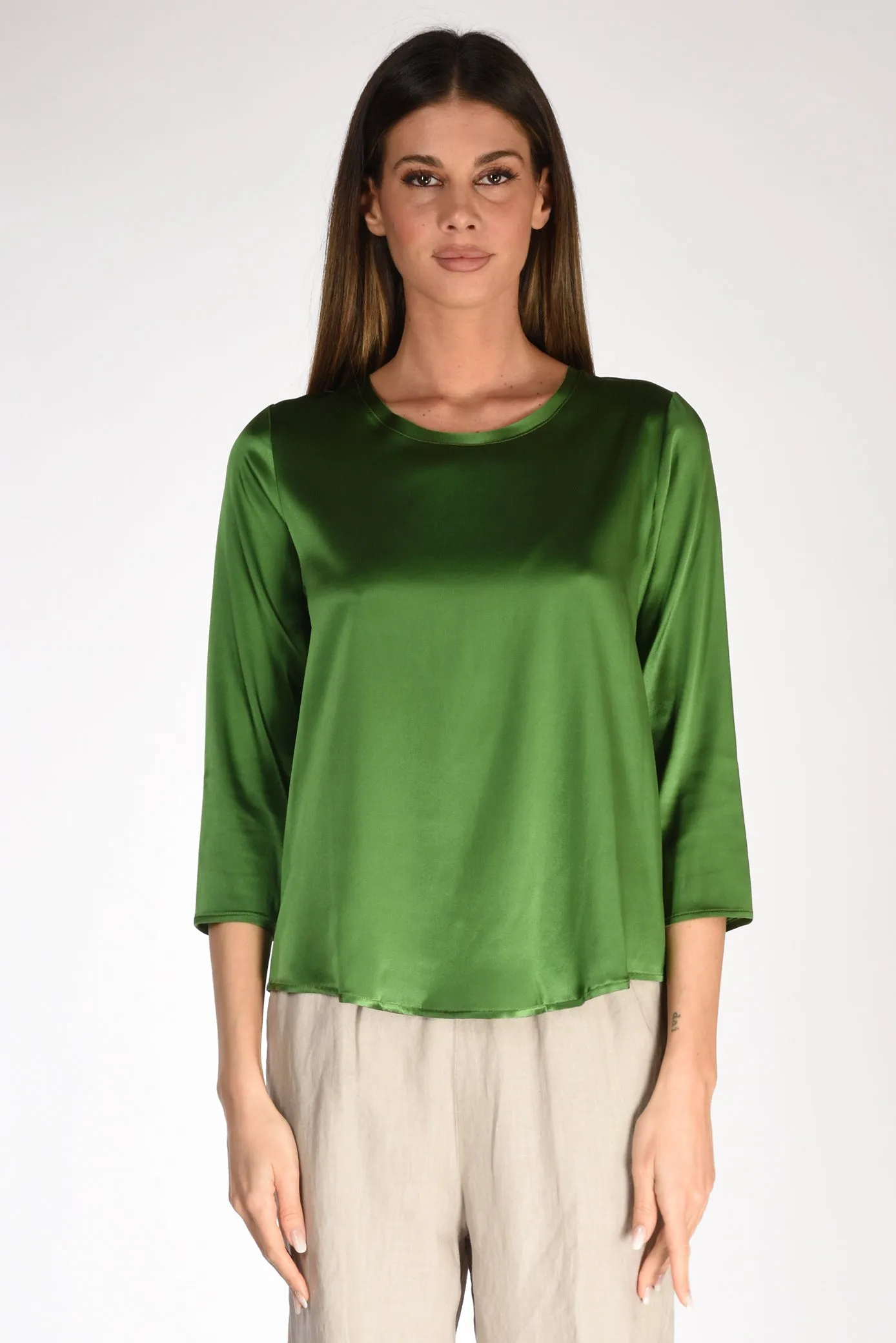 Shirt C Zero Tshirt Seta Verde Donna