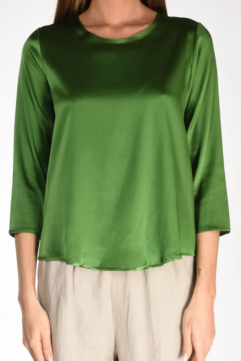 Shirt C Zero Tshirt Seta Verde Donna