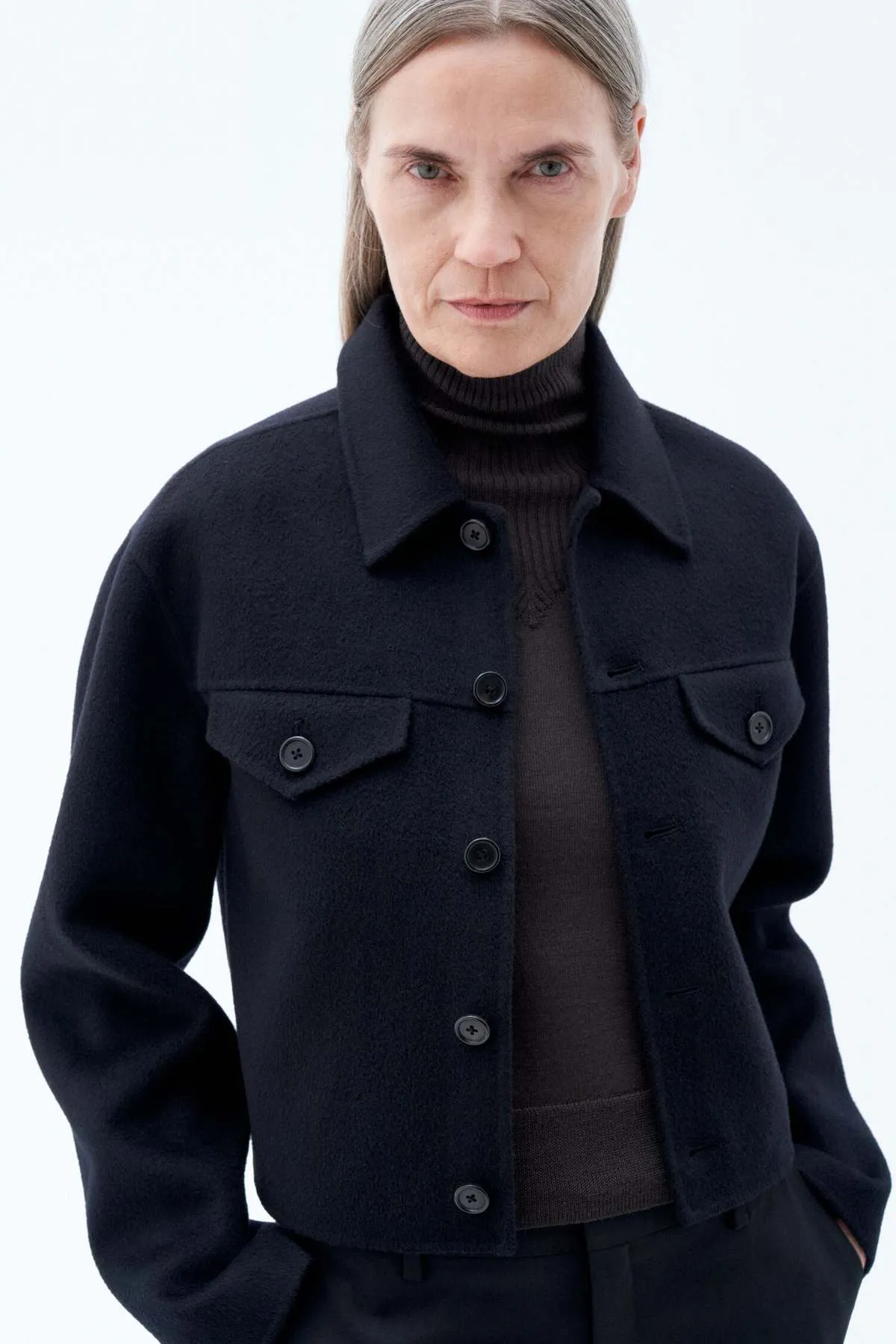 Short Wool Cashmere Coat