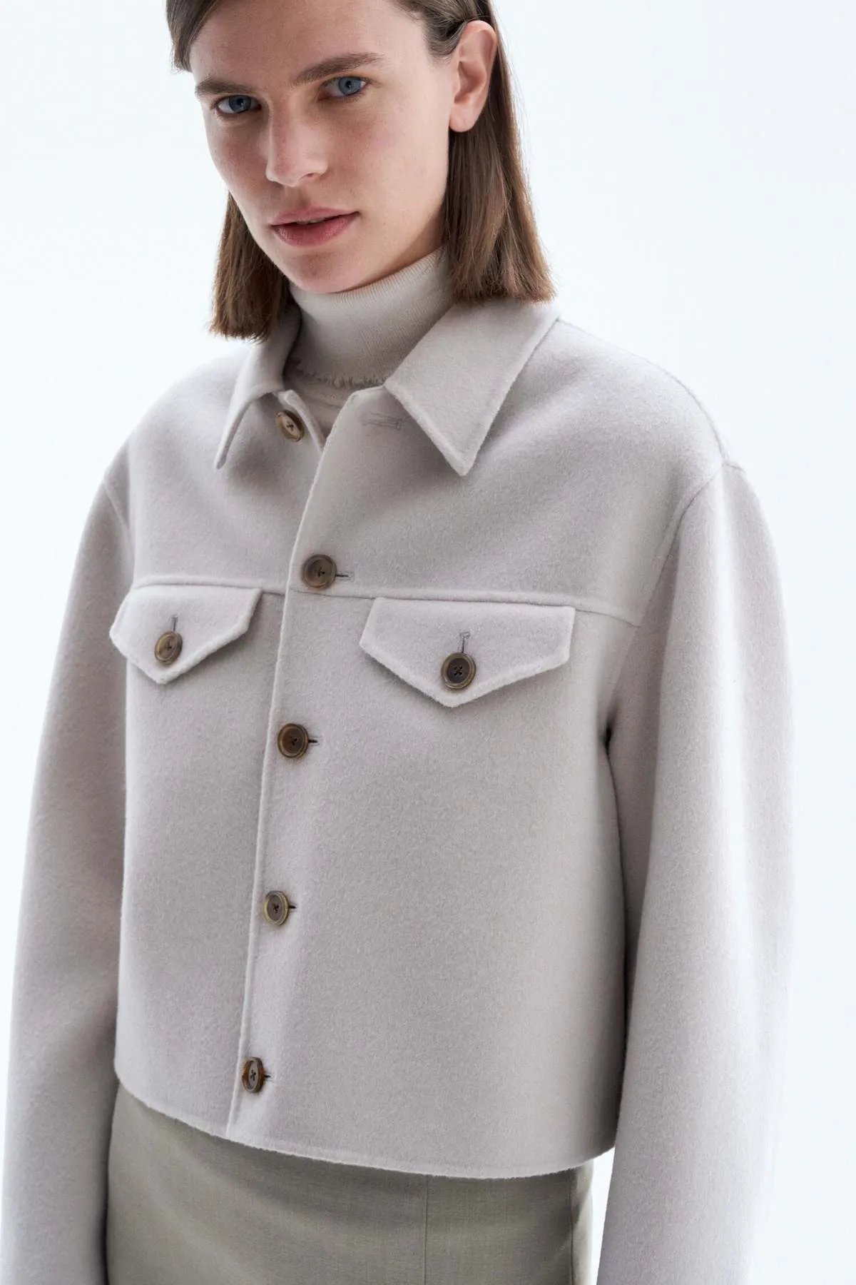 Short Wool Cashmere Coat