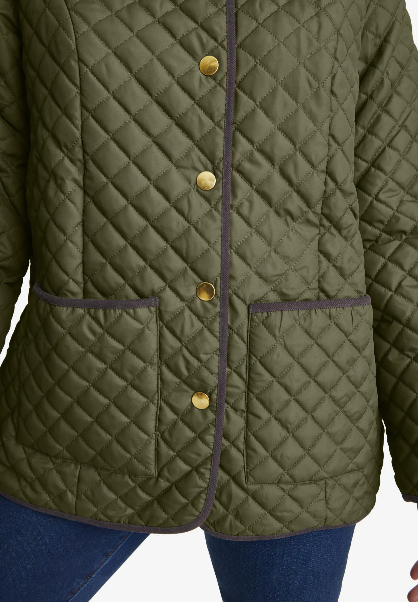 Snap-Front Quilted Coat