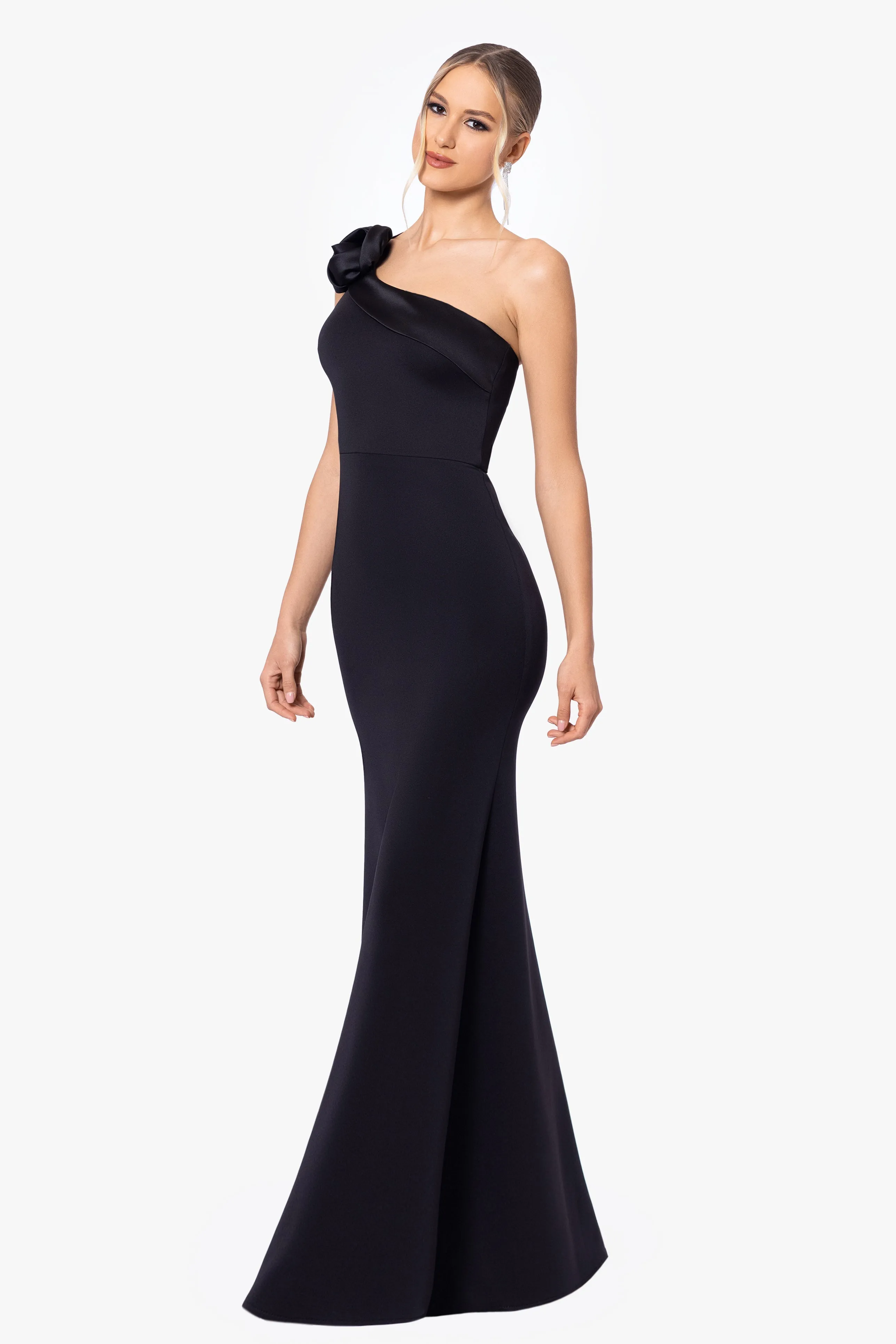 Sonia One Shoulder Rosette Gown