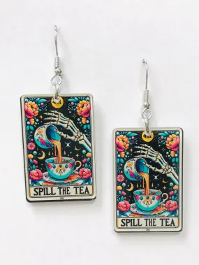 Spill The Tea Earrings, Acrylic Earrings