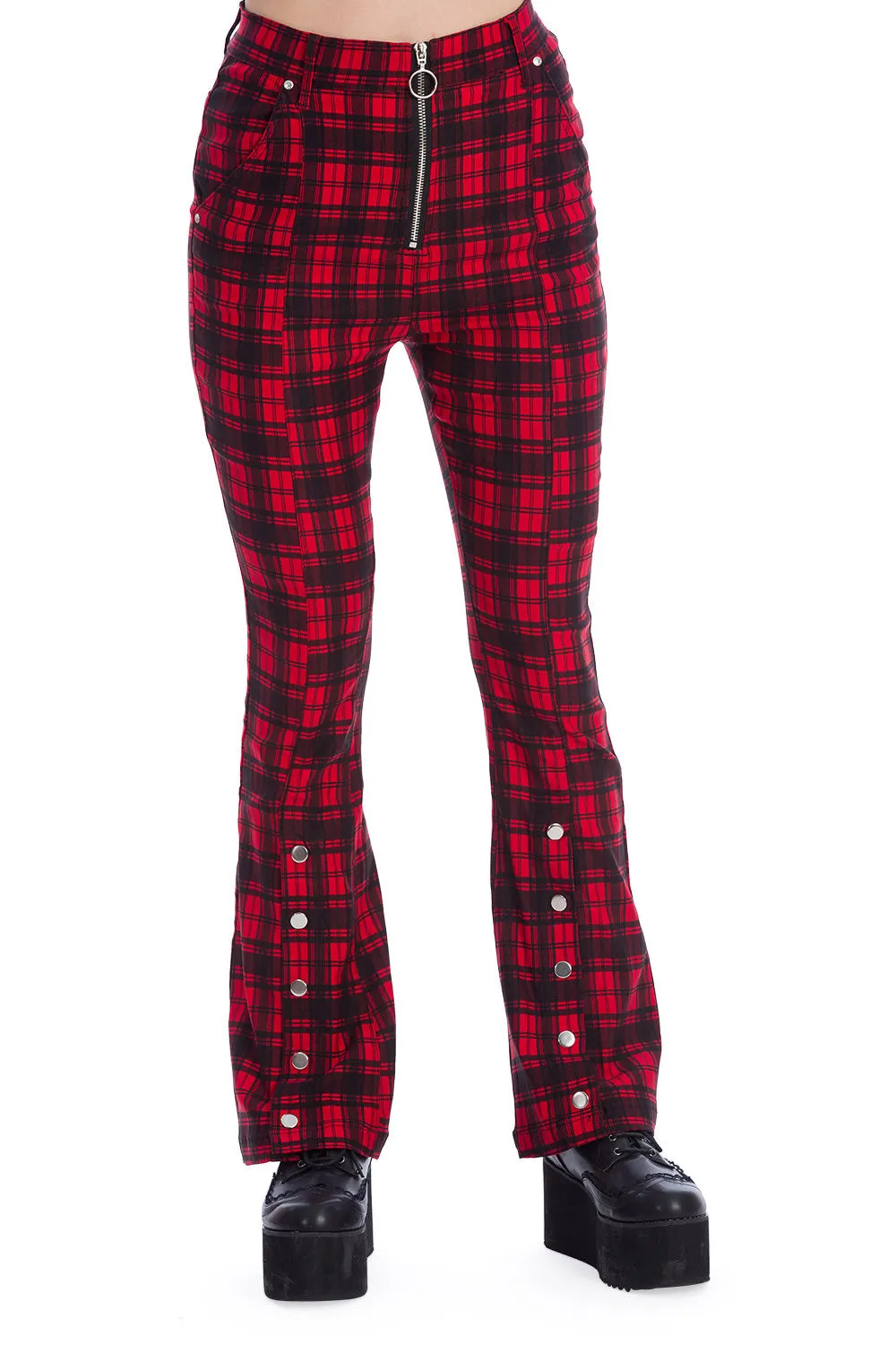 Tartan Night Red Flare Trouser