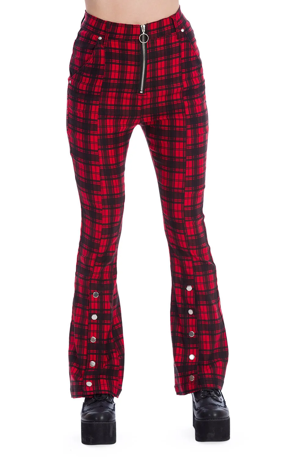 Tartan Night Red Flare Trouser