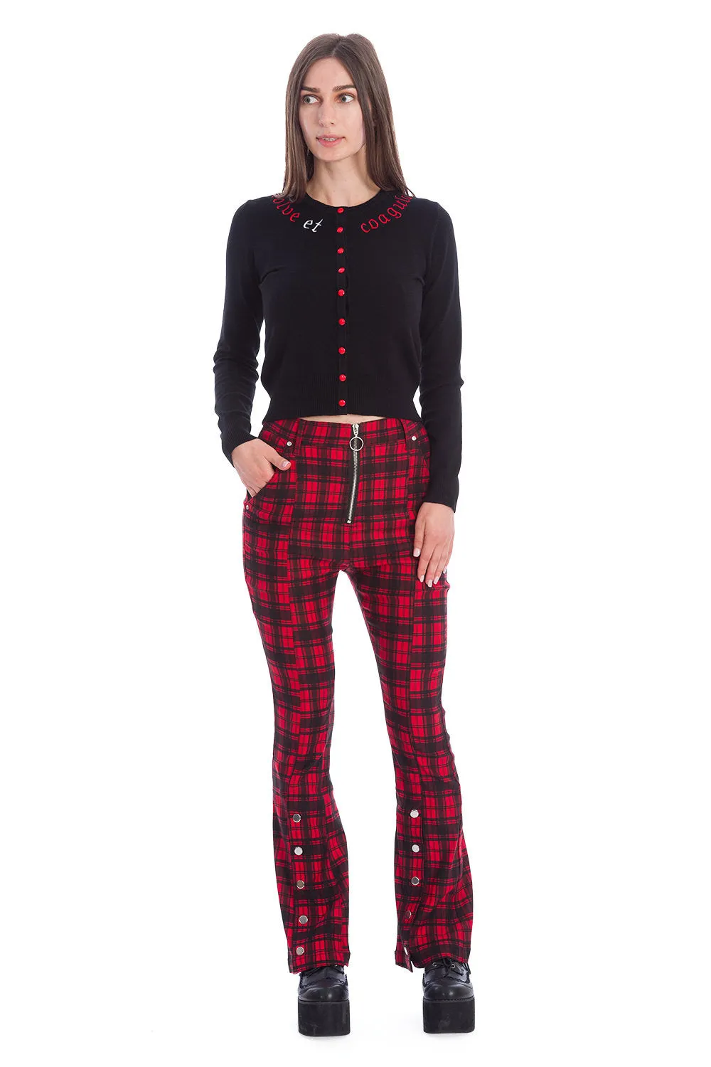 Tartan Night Red Flare Trouser