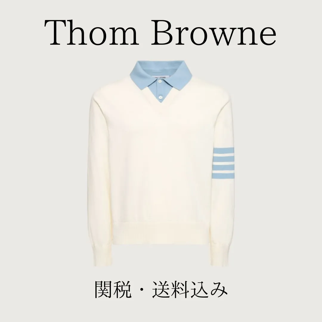 THOM BROWNE  |Stripes Long Sleeves Plain Cotton Logo Front Button