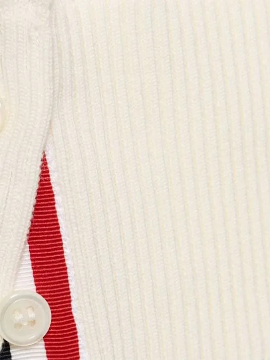 THOM BROWNE  |Stripes Long Sleeves Plain Cotton Logo Front Button