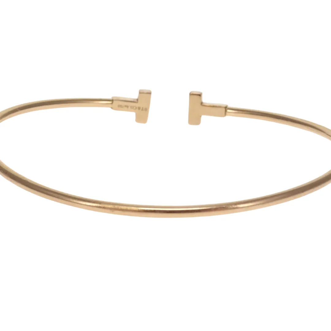 Tiffany & Co 18K Gold Narrow T Wire Bracelet