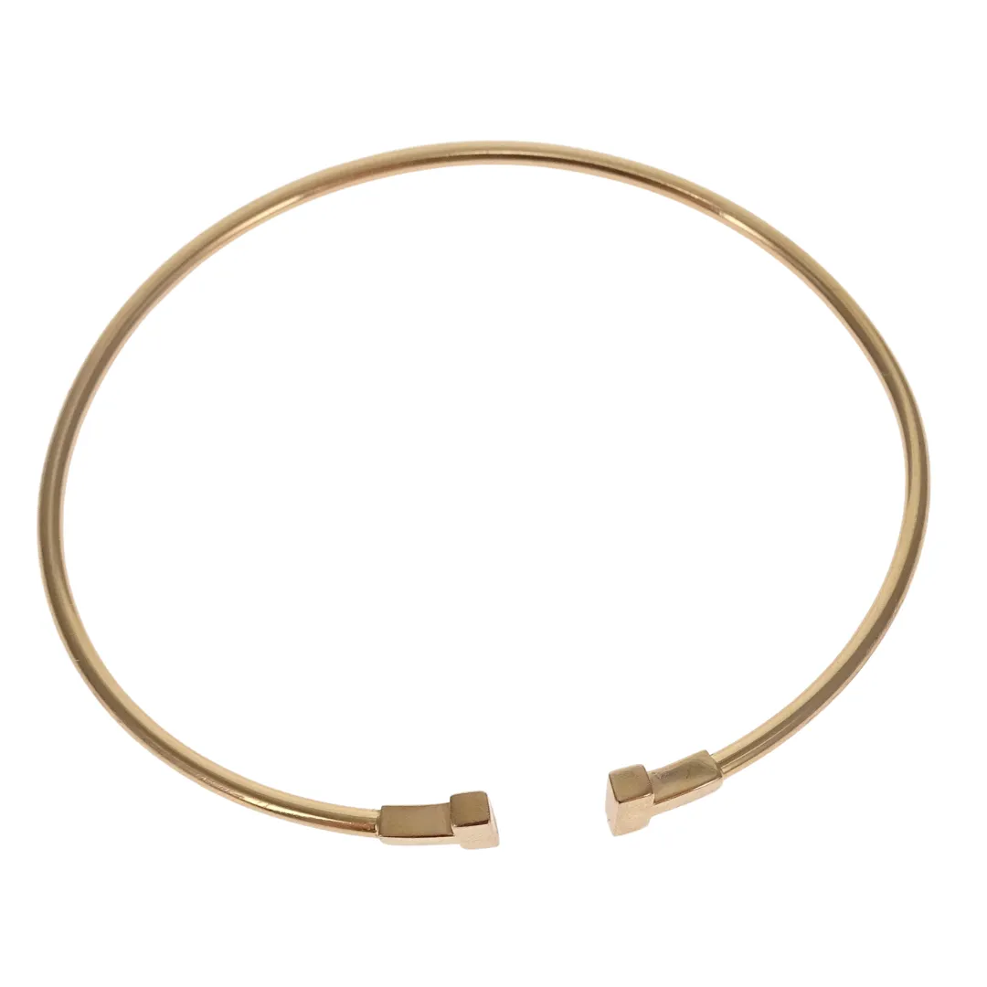 Tiffany & Co 18K Gold Narrow T Wire Bracelet