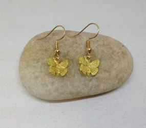 Tiny Gold Butterfly Earrings,