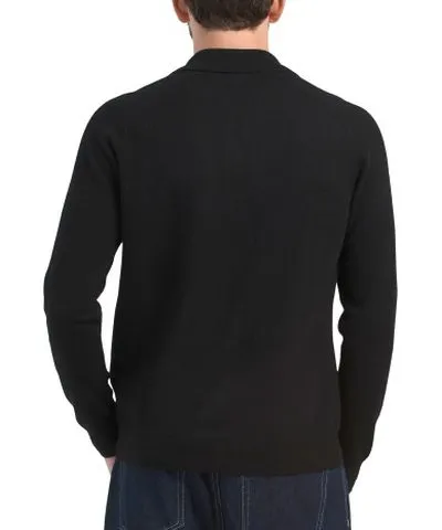 Tj Maxx Cashmere Long Sleeve Covered Placket Sweater Polo For Men