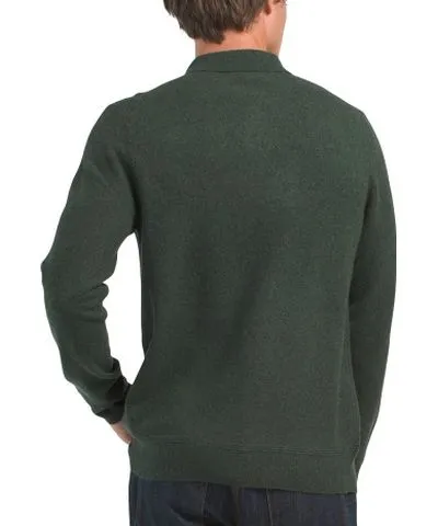 Tj Maxx Merino Wool And Cashmere Blend Zip Neck Polo Sweater For Men