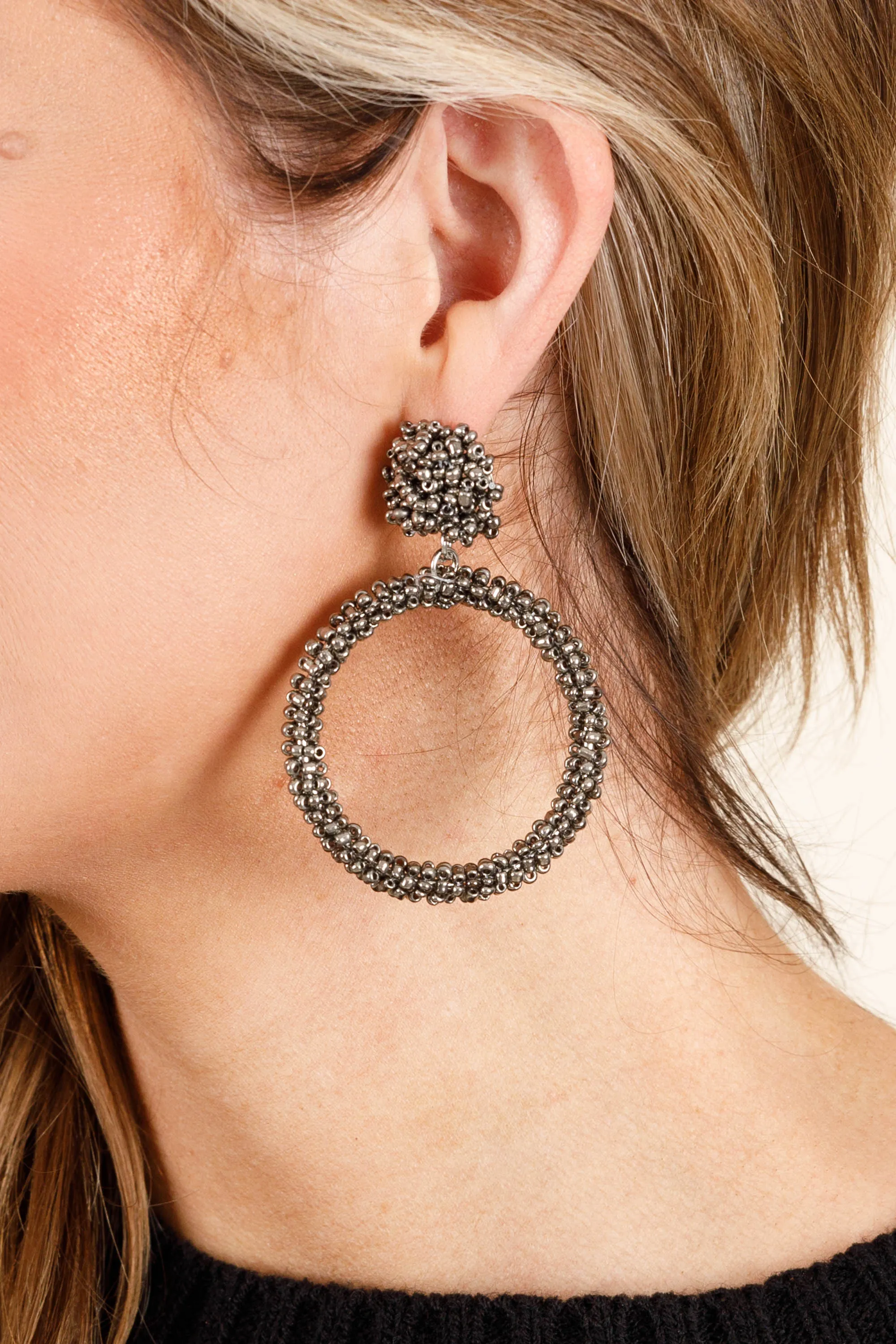 To The Moon Earrings, Black