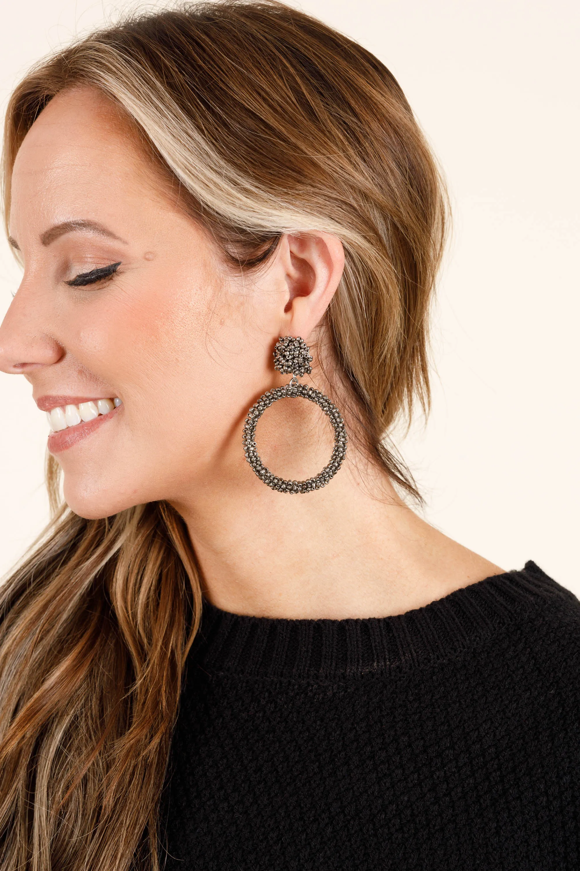 To The Moon Earrings, Black