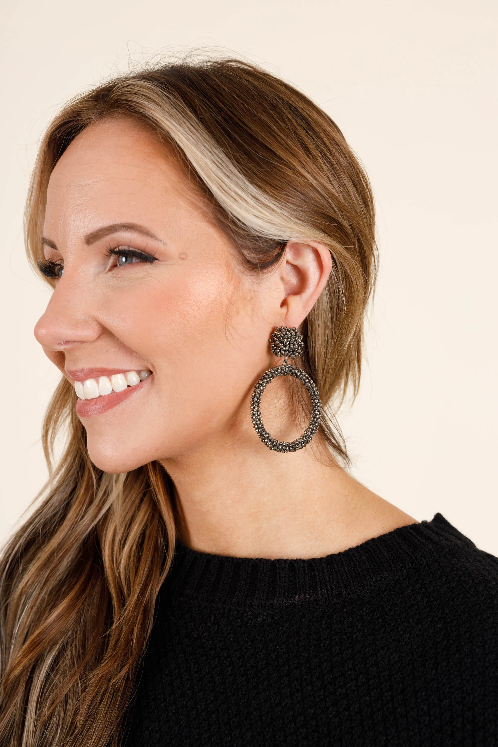 To The Moon Earrings, Black