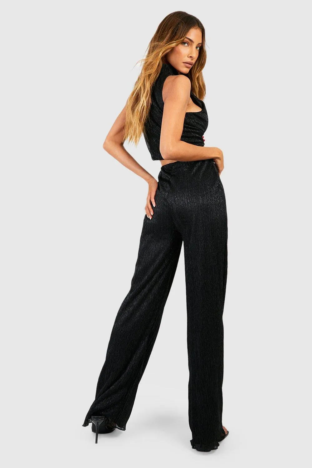 Trousers | Glitter Straight Leg Trousers | boohoo