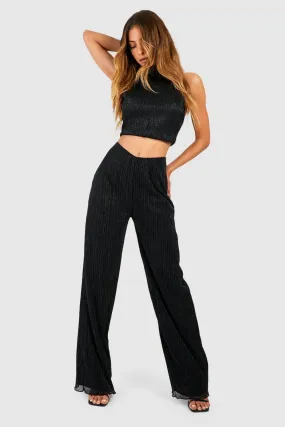 Trousers | Glitter Straight Leg Trousers | boohoo