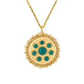 Turquoise Circular Pendant Necklace