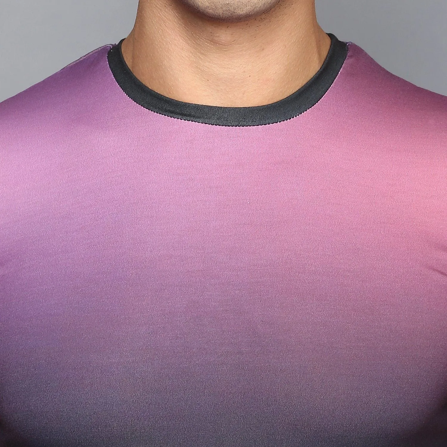 Two-tone Ombre Crew Neck T-shirt