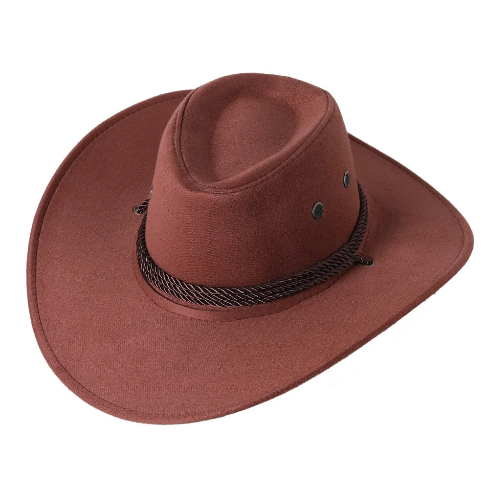 Unisex Casual Solid Western Partywear Big Edge Outdoor Cowboy Hat