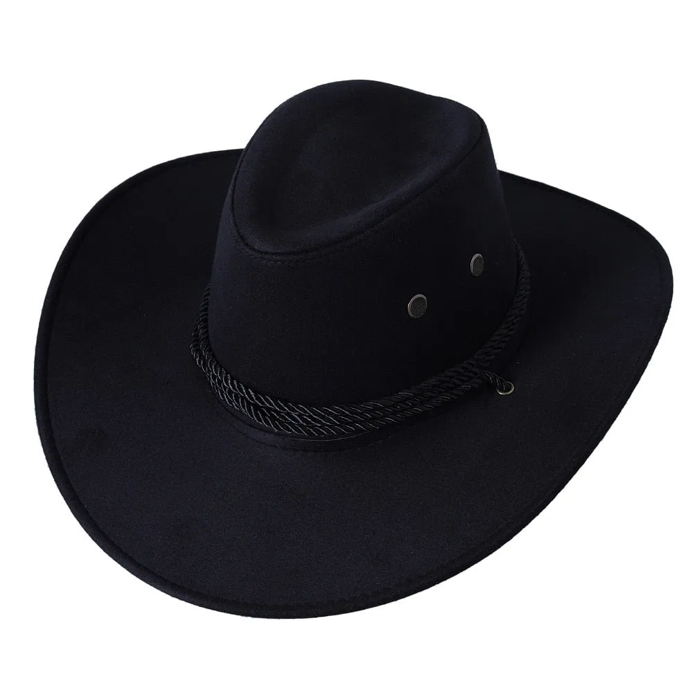 Unisex Casual Solid Western Partywear Big Edge Outdoor Cowboy Hat