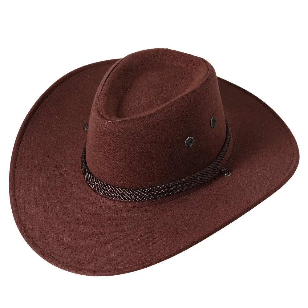 Unisex Casual Solid Western Partywear Big Edge Outdoor Cowboy Hat