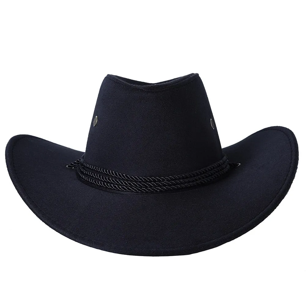 Unisex Casual Solid Western Partywear Big Edge Outdoor Cowboy Hat