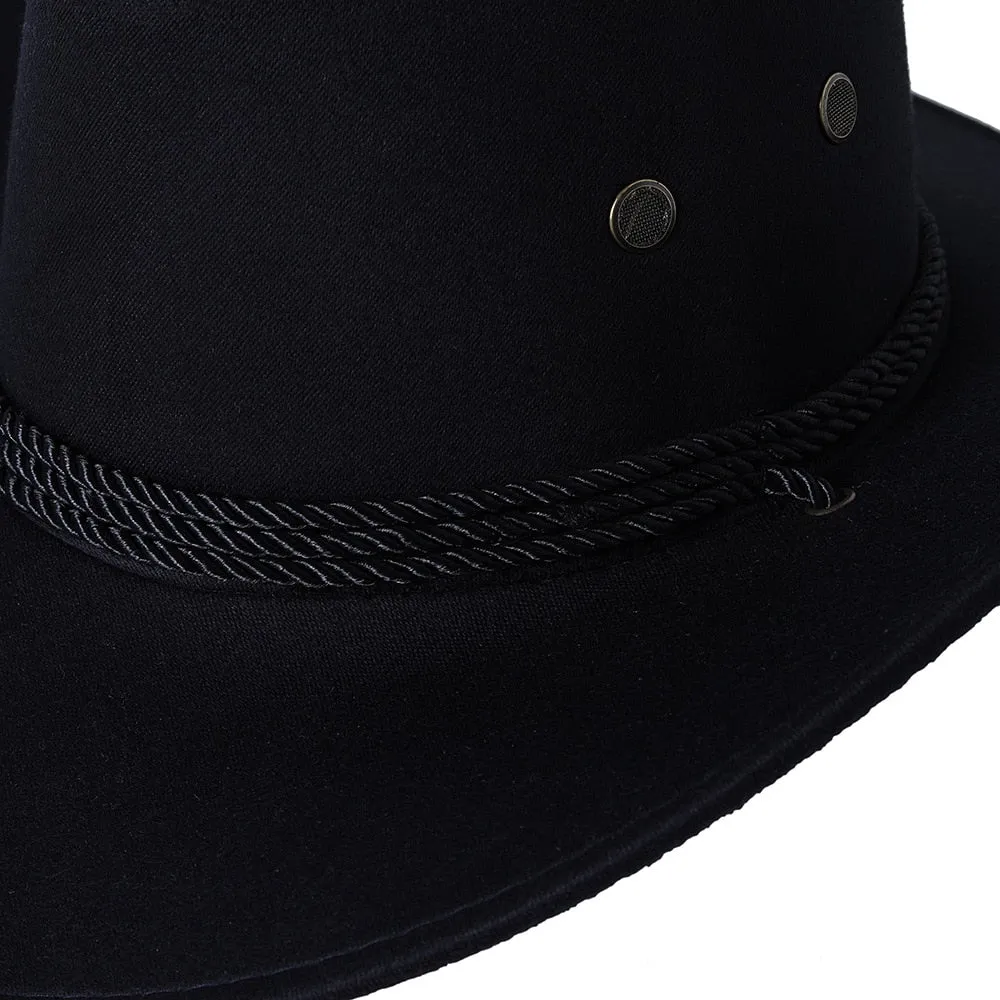 Unisex Casual Solid Western Partywear Big Edge Outdoor Cowboy Hat