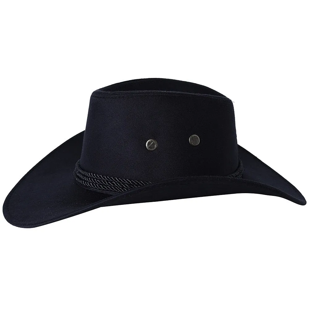 Unisex Casual Solid Western Partywear Big Edge Outdoor Cowboy Hat