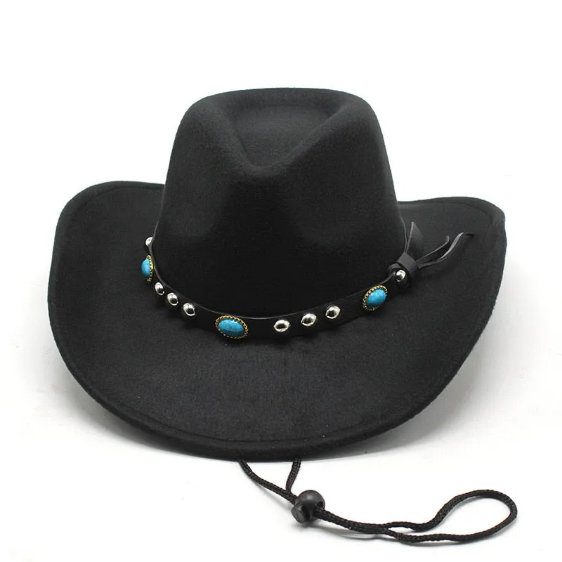 Unisex Casual Western Partywear Wide Brim Trilby Jazz Cowboy Hat