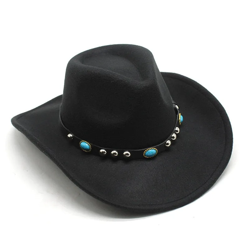 Unisex Casual Western Partywear Wide Brim Trilby Jazz Cowboy Hat