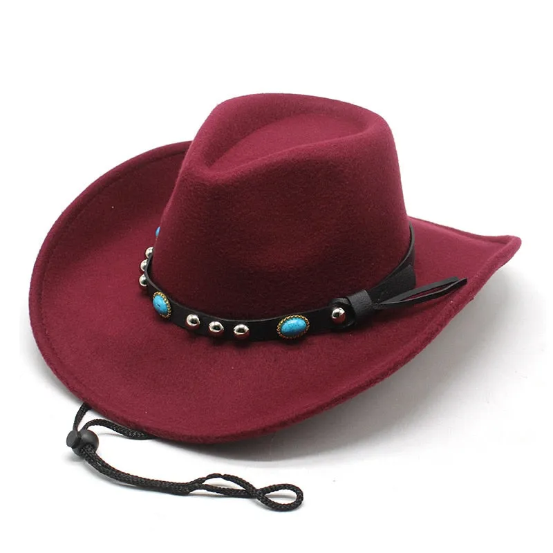 Unisex Casual Western Partywear Wide Brim Trilby Jazz Cowboy Hat