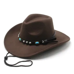 Unisex Casual Western Partywear Wide Brim Trilby Jazz Cowboy Hat