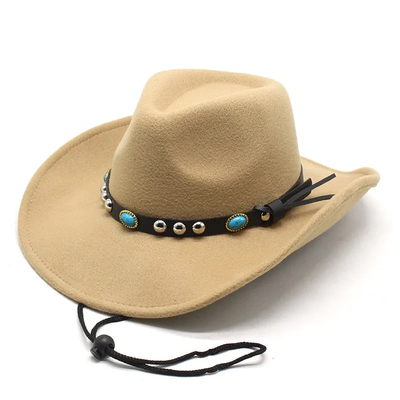 Unisex Casual Western Partywear Wide Brim Trilby Jazz Cowboy Hat